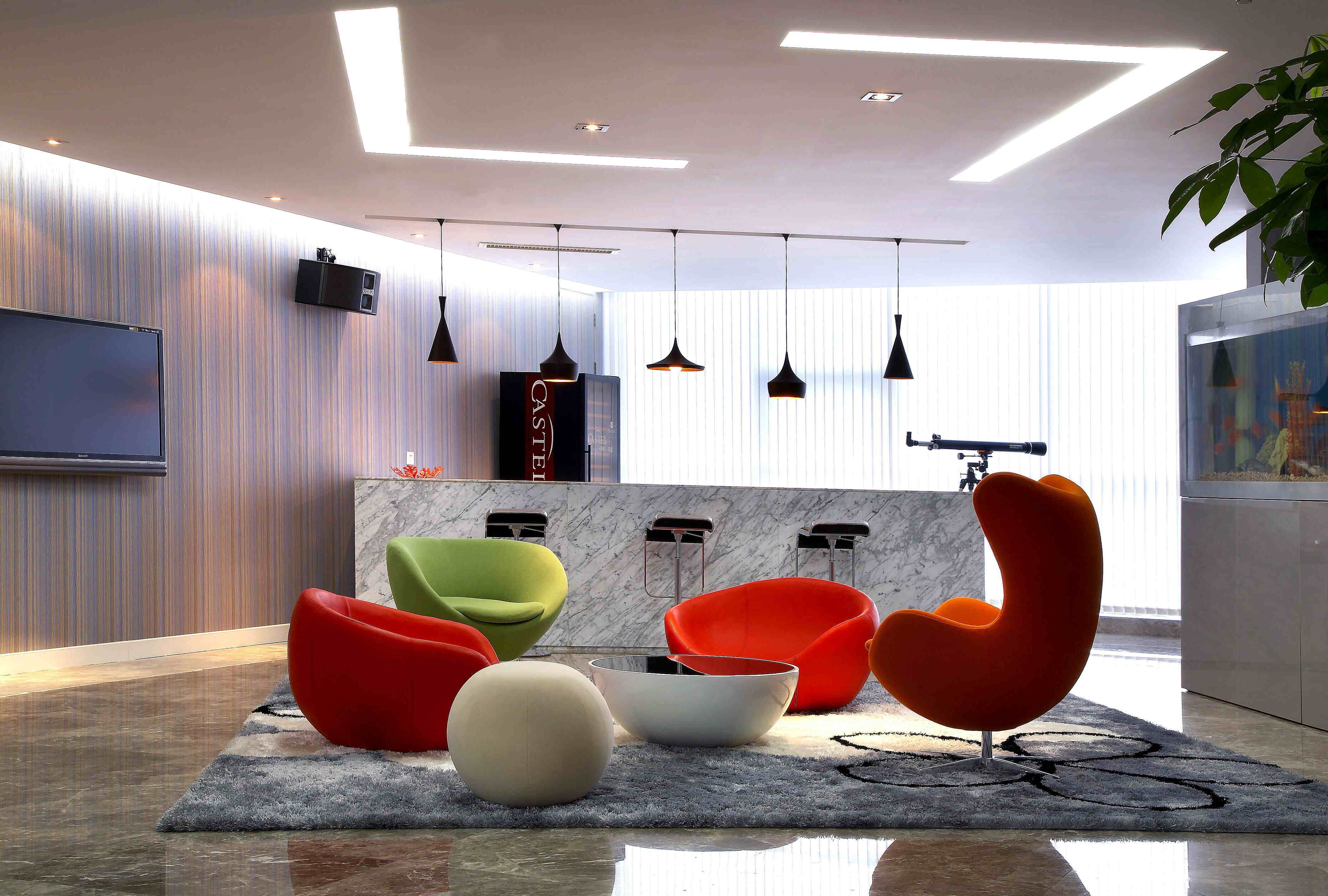 創意企業前臺裝飾效果圖片